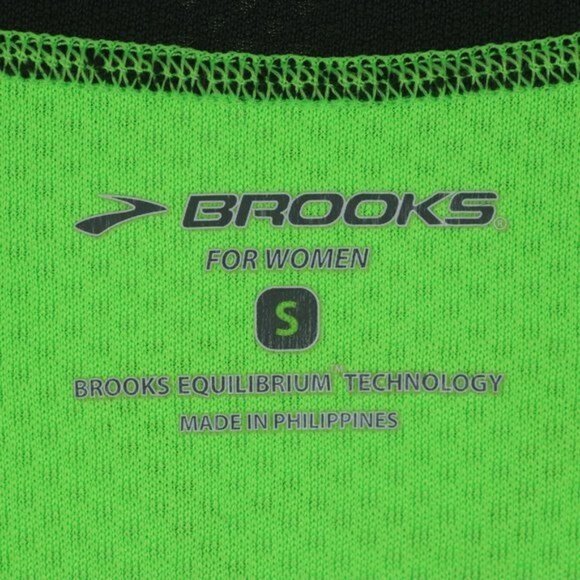 Brooks Women's Small Green & Black High Visibility 1/4 Zip Athletic Pullover - Picture 6 of 8